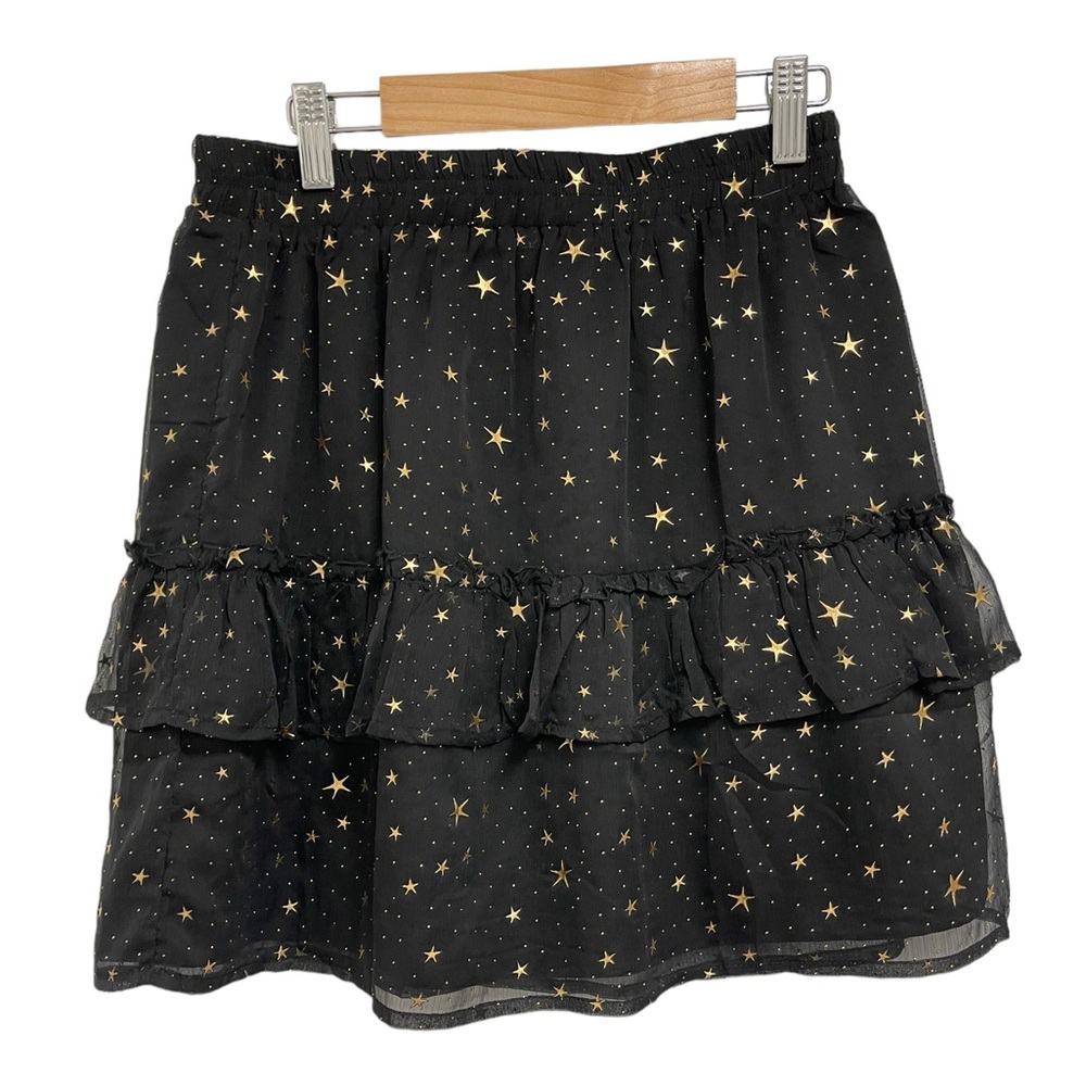 Le Lis - Women’s Size Small Black Tiered Ruffle Skirt